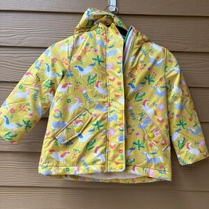 Mini Boden Sherpa Lined Anorak NWT Sweetcorn Yellow Ponies Size 4/5